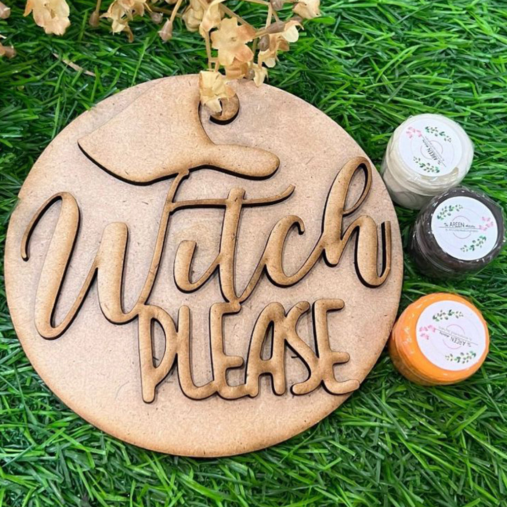 Hallowen witch wooden wall decor