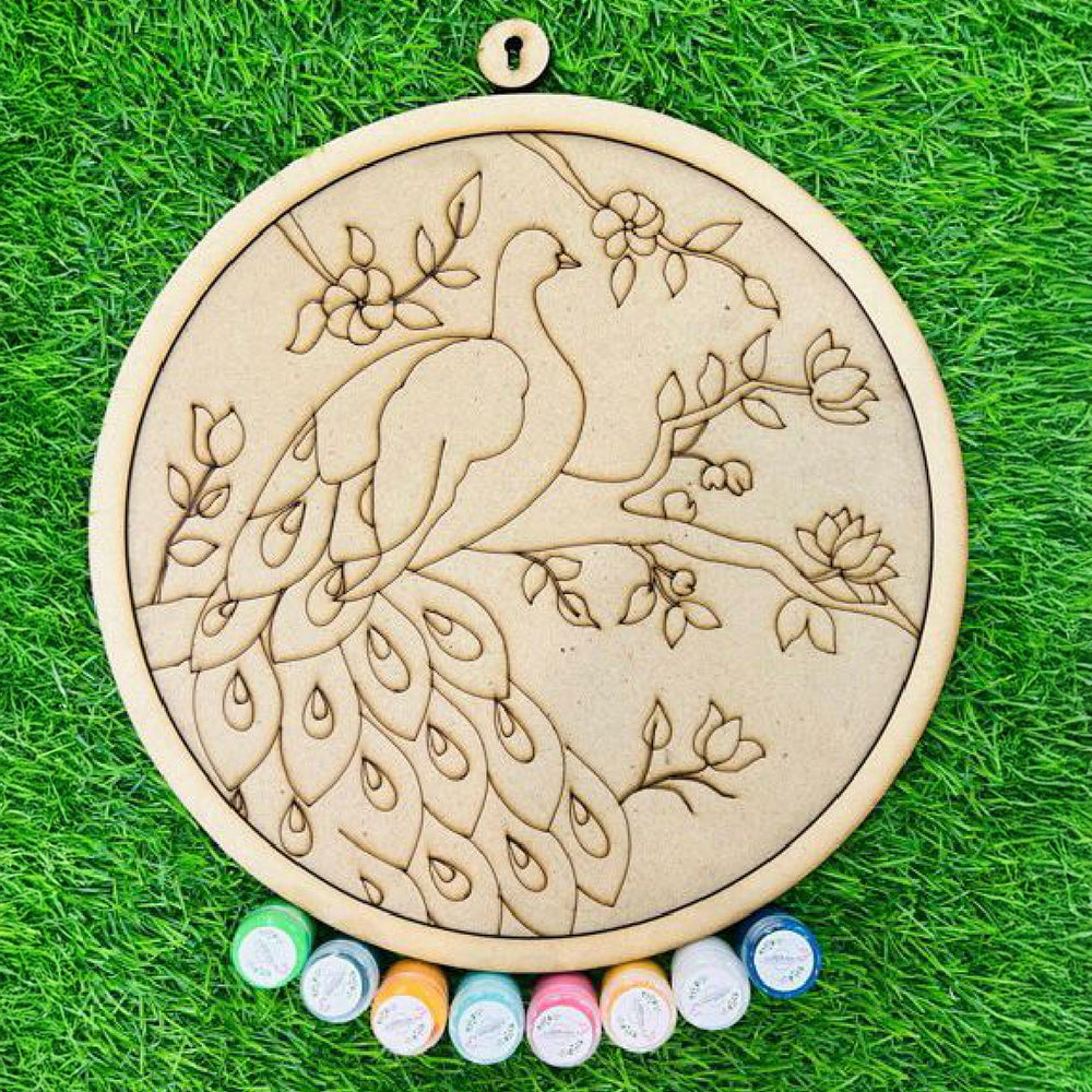 Peacock round plate