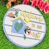 WELCOME TO OUR NEST ROUND NAMEPLATE
