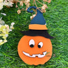 Halloween Pumpkin Hanging Decor with Witch Hat