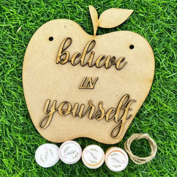 Apple shaped hanging decor quote
