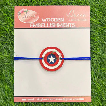 Captian america wooden rakhi