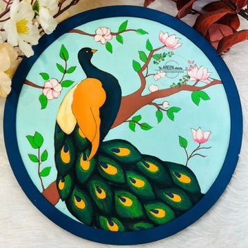Peacock round plate