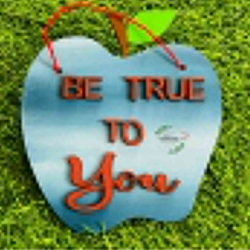 Apple shaped motivational hanging decor quote