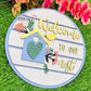 WELCOME TO OUR NEST ROUND NAMEPLATE