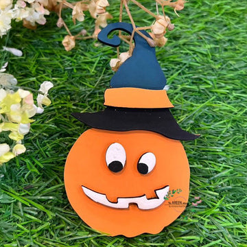 Halloween Pumpkin Hanging Decor with Witch Hat
