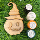 Halloween Pumpkin Hanging Decor with Witch Hat