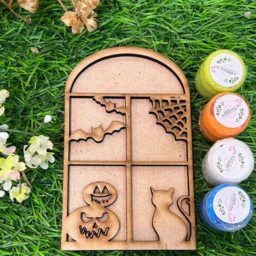 Spooky Halloween Window Frame Decor