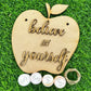 Apple shaped hanging decor quote