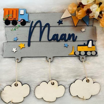 TRAIN RECTANGLE BIG NAMEPLATE