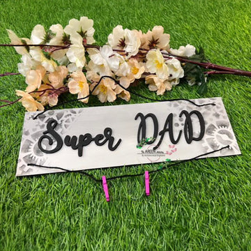 Super Dad Rectangle Quote Wall Art