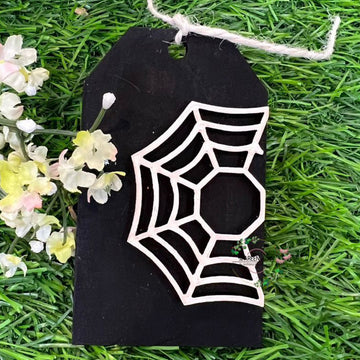 Halloween Spider Web Hanging Tag